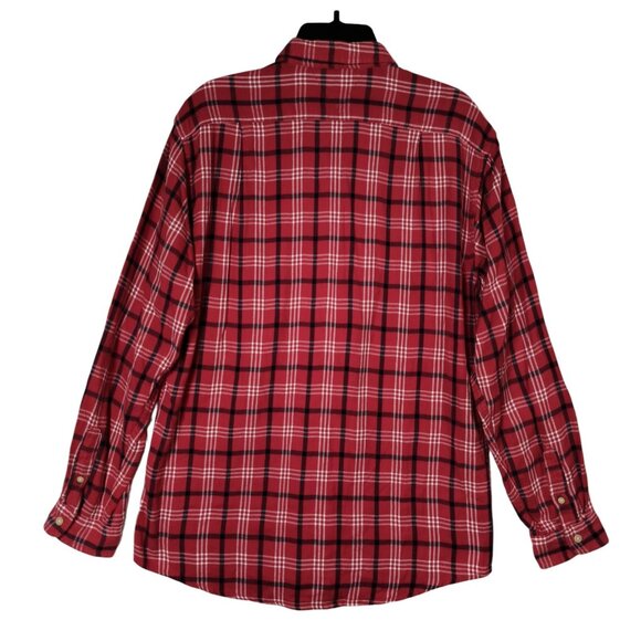 Tommy Hilfiger Women's Collared Cotton Plaid Flannel Shirt Size XL Red Black - Picture 4 of 8